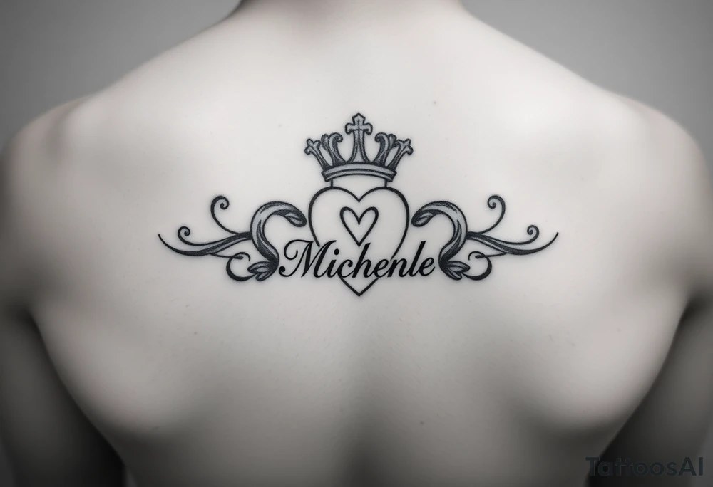 Claddagh with the name Michelle tattoo idea