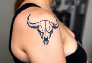Buffalo or bison skull tattoo tattoo idea
