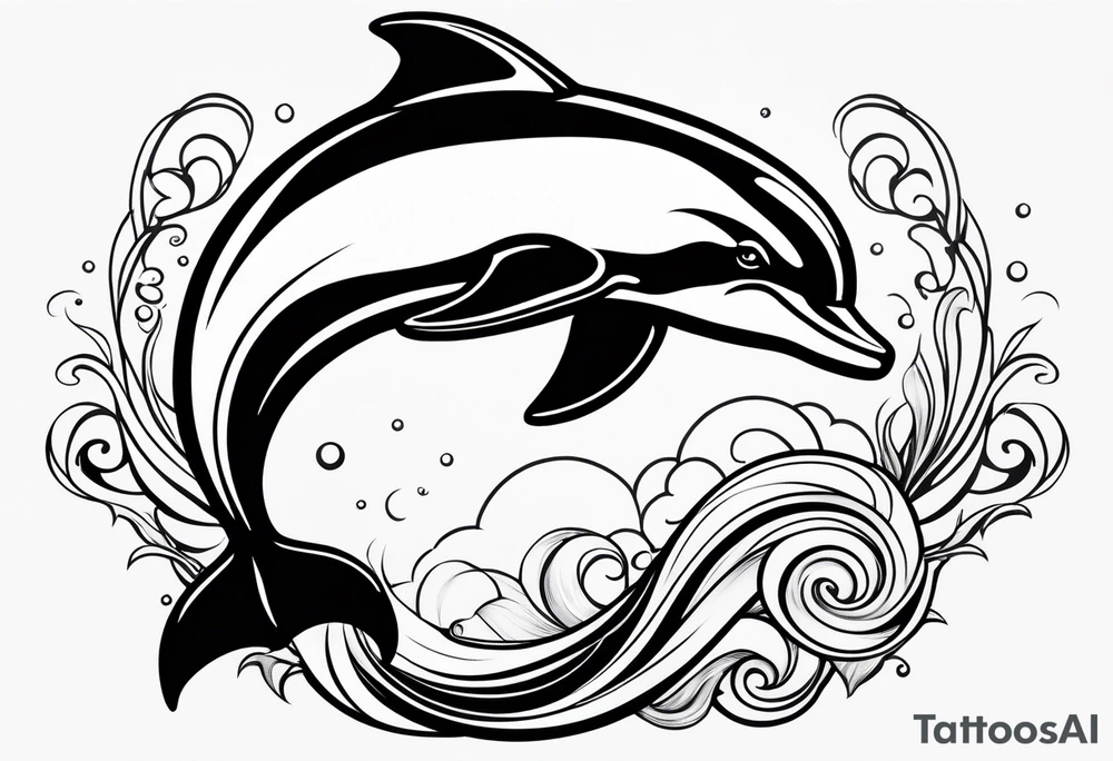 Aquarius dolphin tattoo idea