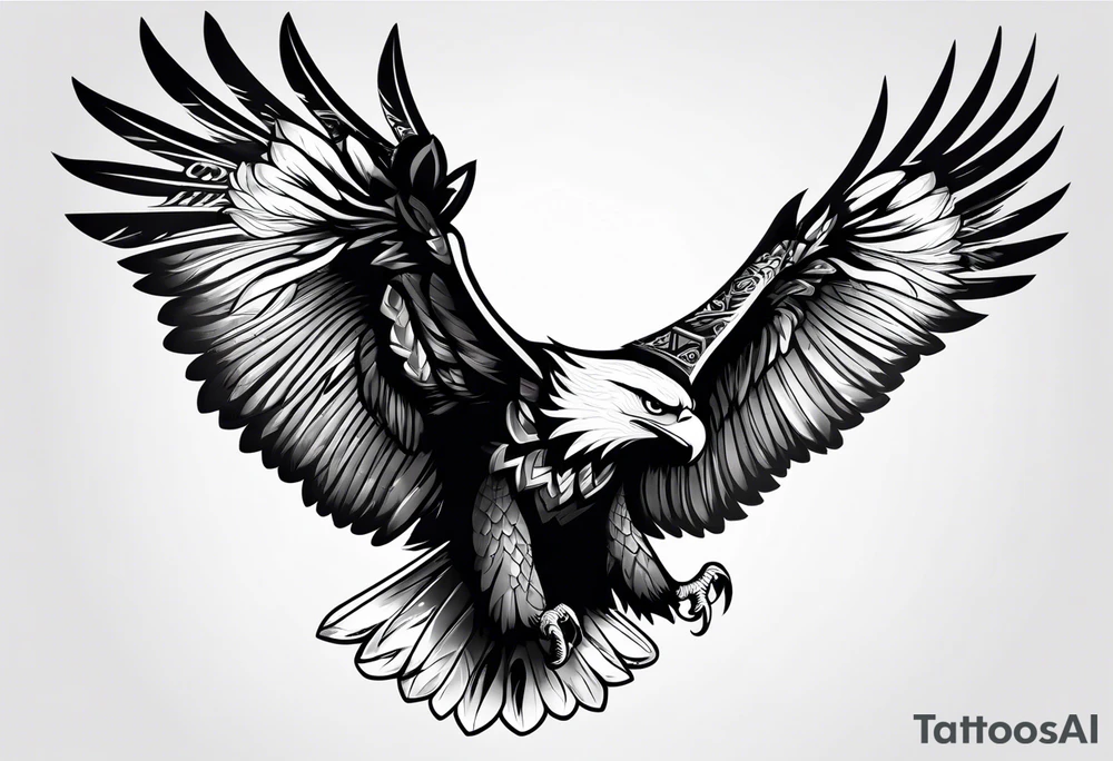 eagle full body fly tattoo idea