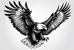 eagle full body fly tattoo idea
