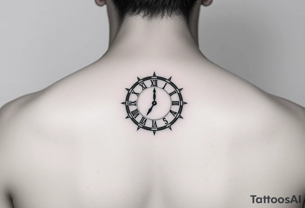 Minimalist Clock set to 03:09 tattoo idea