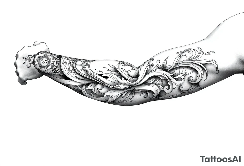bold line ornamentaali tattoo idea
