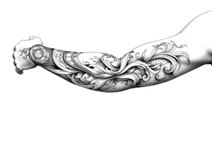 bold line ornamentaali tattoo idea