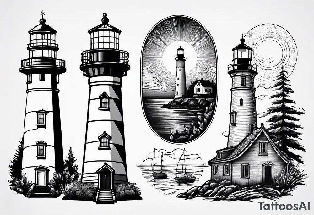Light house in a shape tattoo idea
