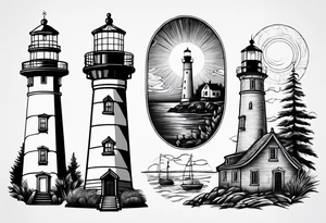 Light house in a shape tattoo idea