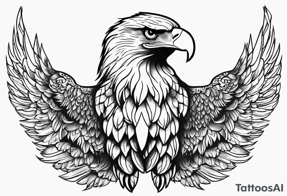 realistic eagle full body sit face front closed wings tattoo idea realistic eagle full body sit face front closed wings tattoo idea