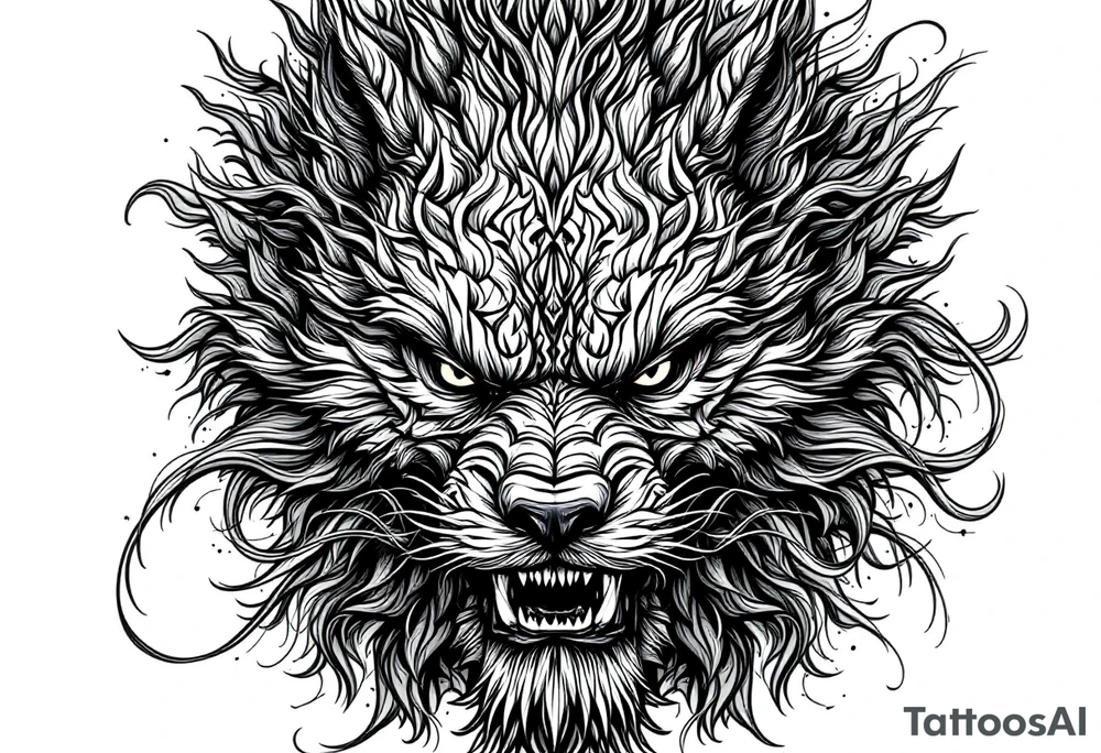 female Foo dog tattoo idea