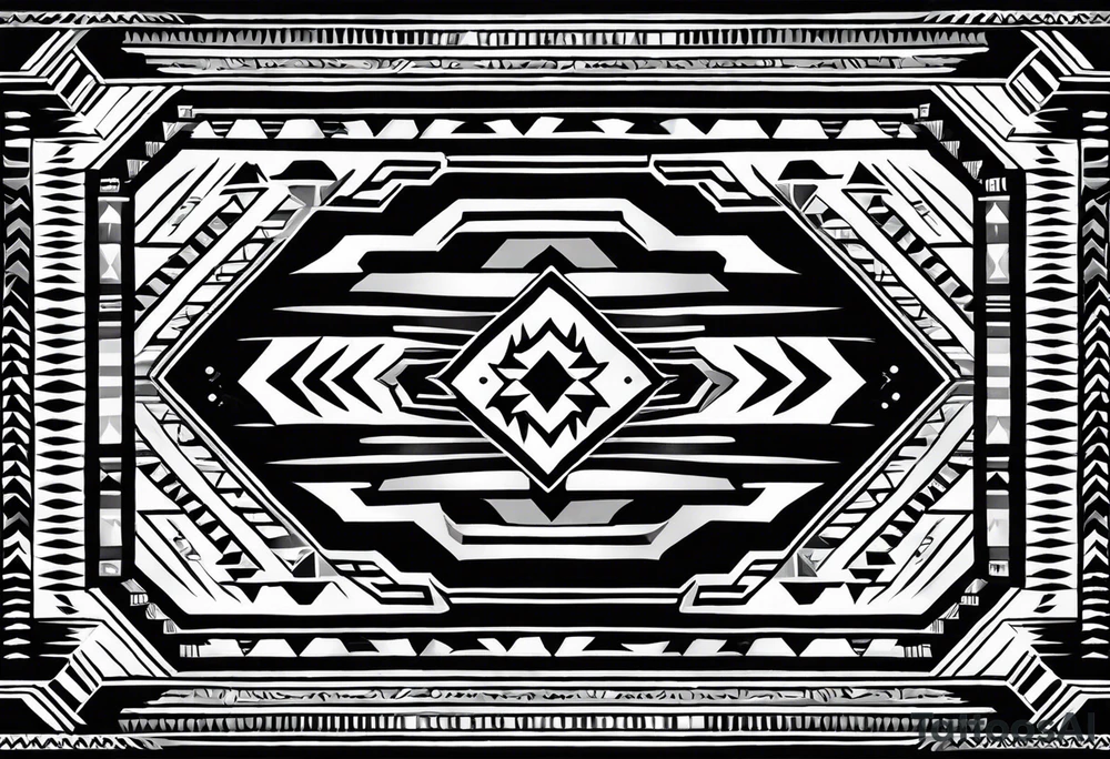 Geometric navajo rug pattern tattoo idea