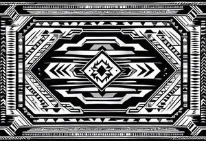 Geometric navajo rug pattern tattoo idea