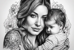 Maman et ses deux bébés tattoo idea