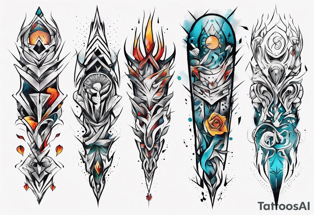 abstract tattoo for full arms tattoo idea