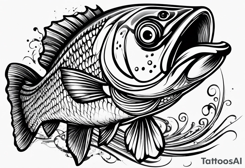 bass chasing lure tattoo idea