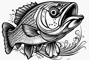 bass chasing lure tattoo idea