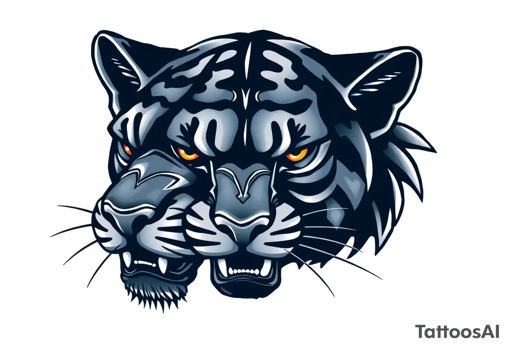 Black Panther head tattoo idea