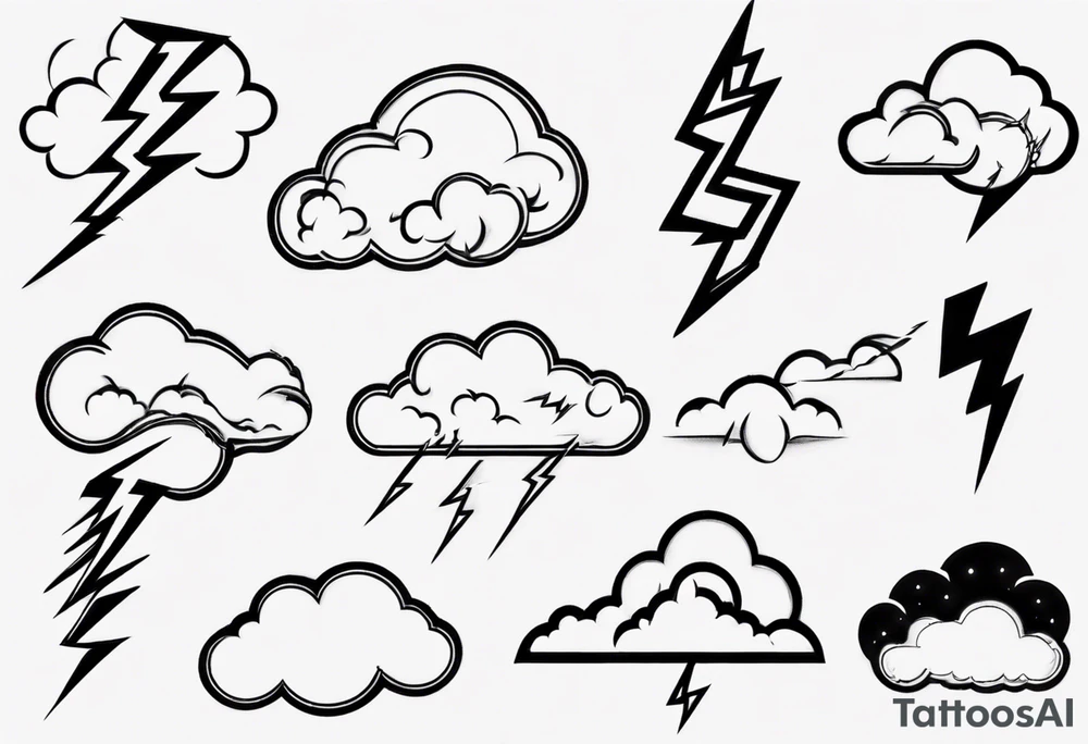 lightning from cloud tattoo idea