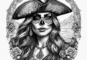 day of the dead pirate tattoo idea