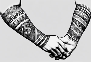 forearm masculine narrow horizontal 
band tattoo with rope pattern tattoo idea