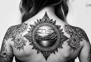 Sky sun tattoo idea