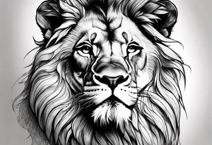 lion close up tattoo idea