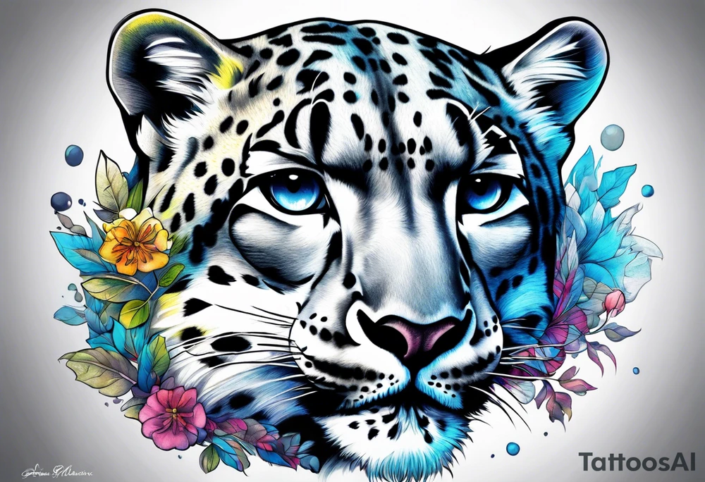 Snow leopard tattoo idea