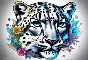Snow leopard tattoo idea