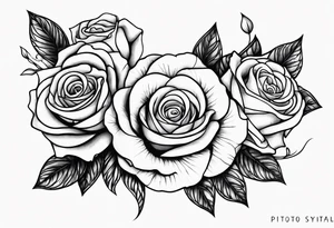 3 fowers rose avec un serpent tattoo idea