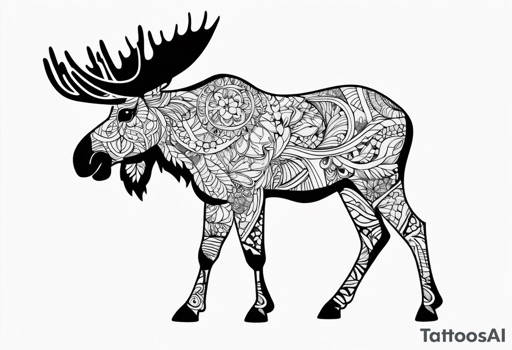 cute moose tattoo idea