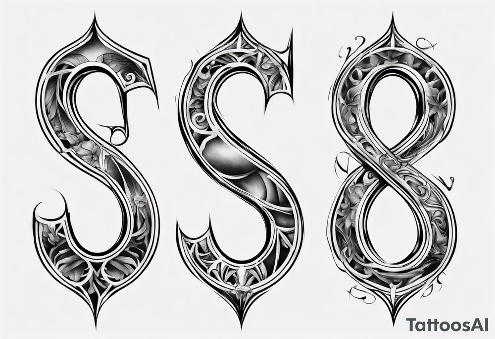 number 9 upside down and right side up connected in the middle. Tall and thin tattoo idea number 9 upside down and right side up connected in the middle. Tall and thin tattoo idea