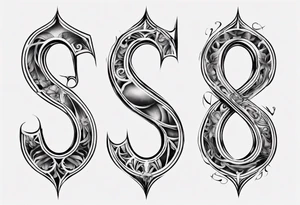 number 9 upside down and right side up connected in the middle.  Tall and thin tattoo idea