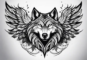 half wolf half eagle tattoo idea