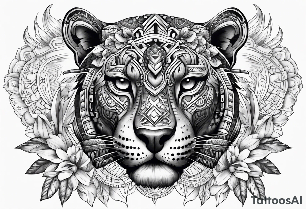 aztec jaguar totem tattoo idea