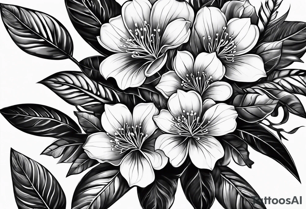 african flame tree flower tattoo idea