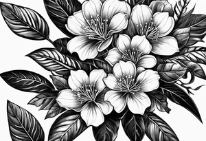 african flame tree flower tattoo idea