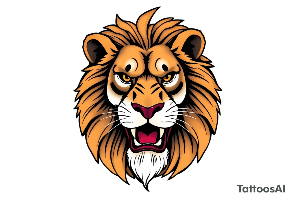 powerful majestic lion, close-up tattoo idea