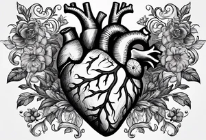 Anatomical heart from old textbook tattoo idea
