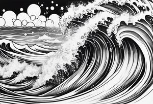 ocean waves bubbles tattoo idea