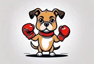 Cute Dog with boxing gloves, boxing coach tattoo idea