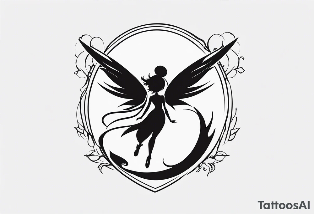 A fairy with a tail that is the fairy in the Fairy Tail anime guild logo tattoo idea