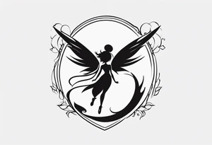 A fairy with a tail that is the fairy in the Fairy Tail anime guild logo tattoo idea