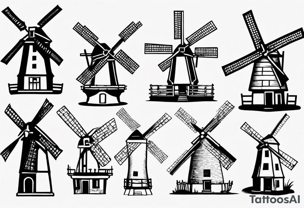 dutch windmill graph that is cute tattoo idea