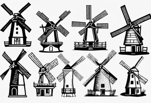 dutch windmill graph that is cute tattoo idea