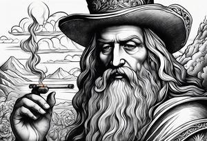 Leonardo da Vinci smoking cigarette tattoo idea