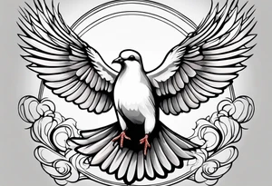 Elegant dove tattoo idea