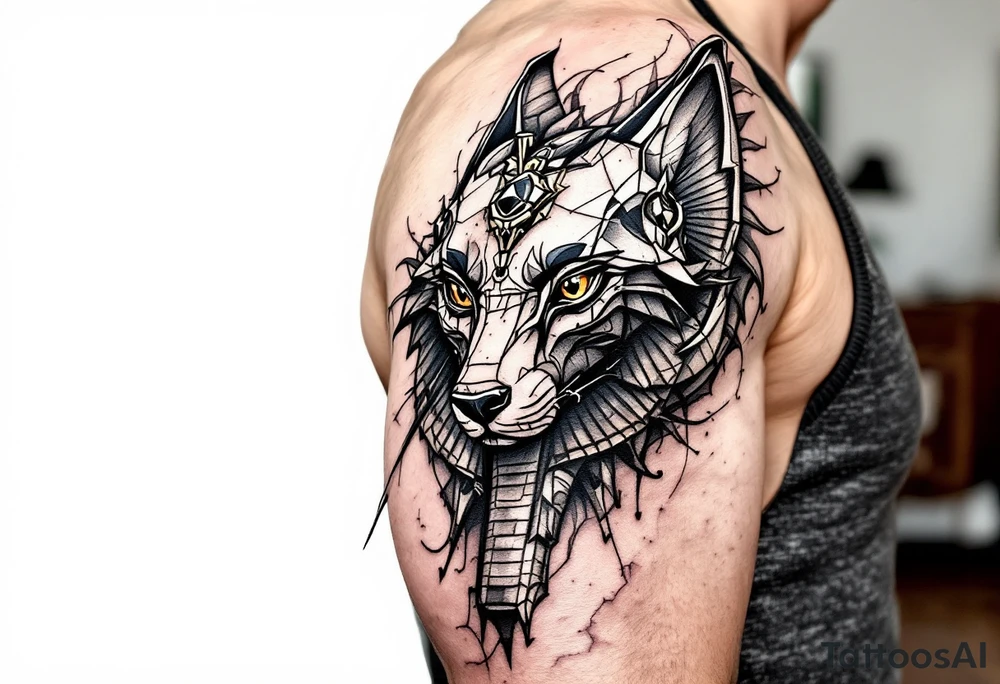 egyptian theme animals tattoo idea