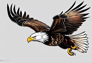 eagle side view flying tattoo idea