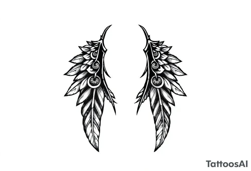 spiritual feathers indian shaman rune tattoo idea