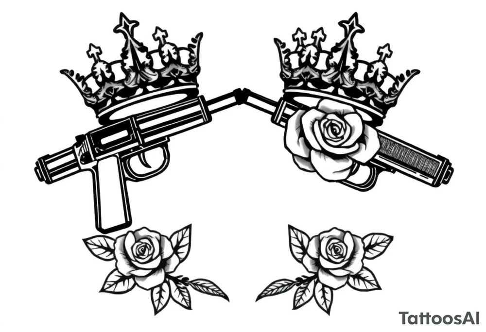 Crowns guns roses tattoo idea