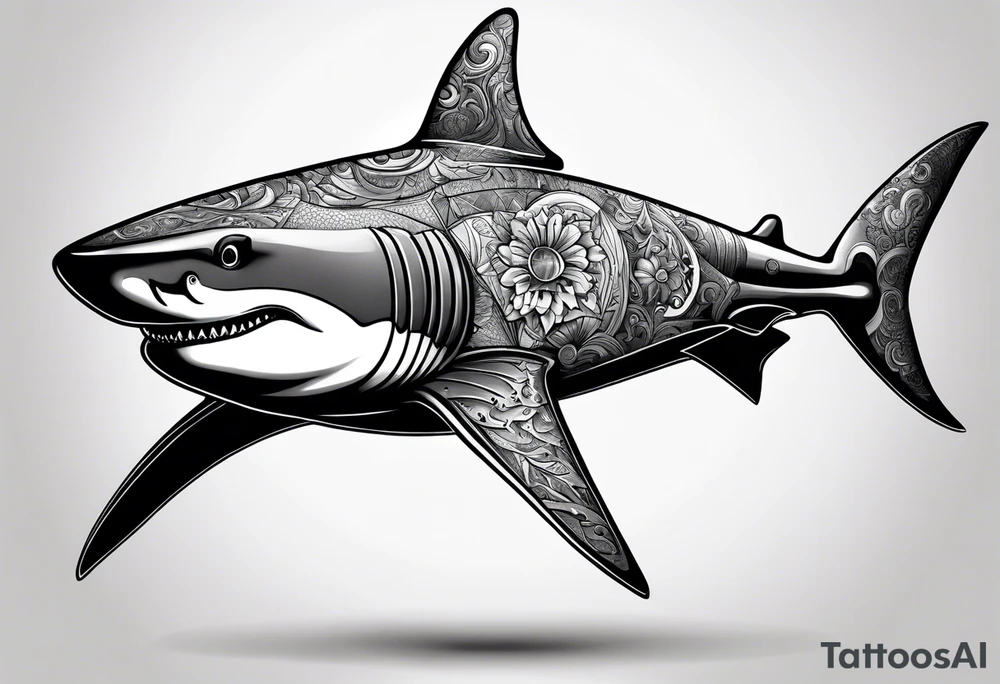 hammer head shark tattoo idea