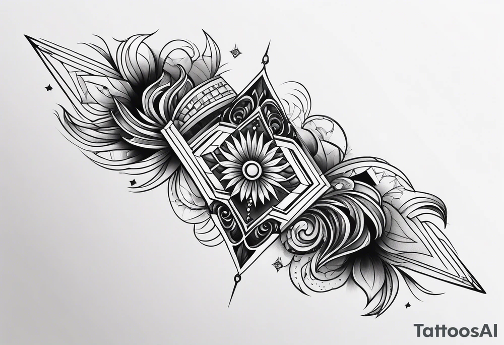 Horizontal inner arm tattoo idea